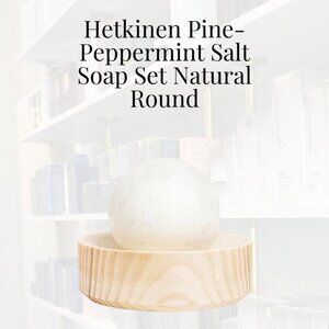 NWT Hetkinen Pine Peppermint Salt Soap Set Natural Round